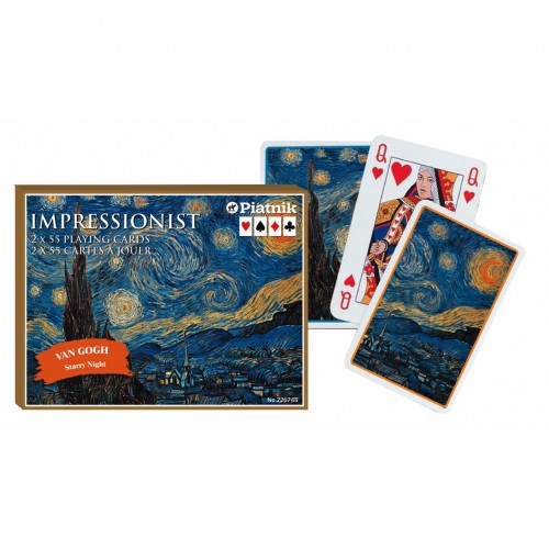 Carti de joc Van Gogh - "Starry Night", Piatnik (Austria),  2 pachete in cutie de lux